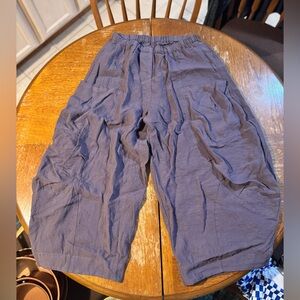 Casual Blue Wide-Leg Pants